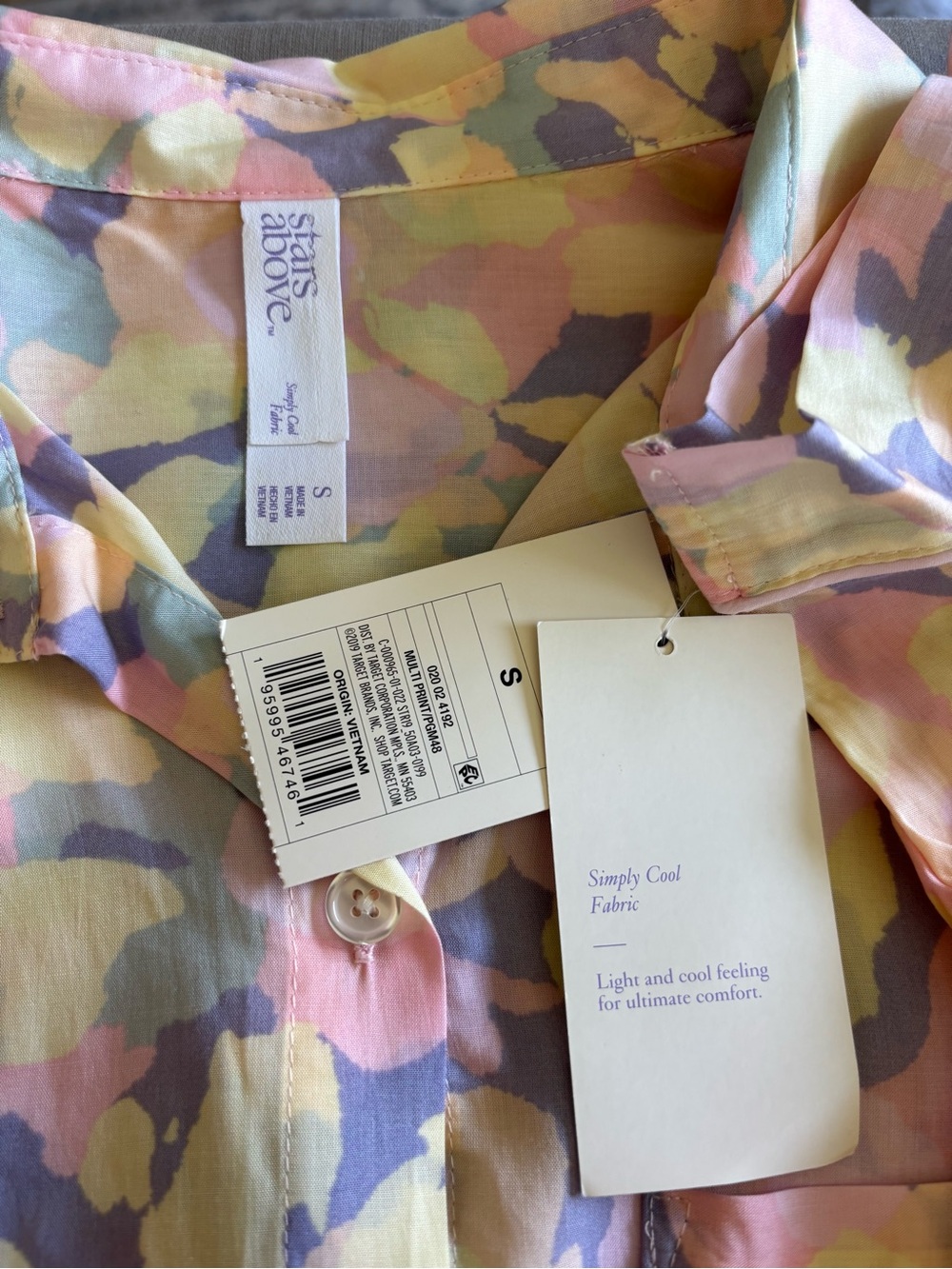 Stars Above Abstract Pink Lavender Pastel Pajama Set Lyocell Lounge Feminine S - Picture 5 of 13